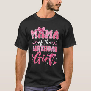 Camiseta Mama Da Menina Do Aniversário Laço Coquette Rosa F