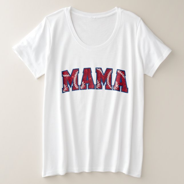 Camiseta Mama de esportes de beisebol (Frente do Design)