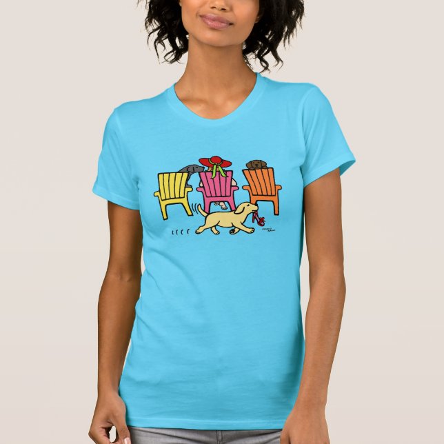Camiseta Mamã de Labrador na piscina (Frente)