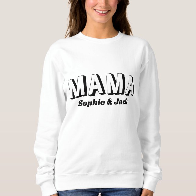 Camiseta MAMA | Dia de as mães de Nomes de Crianças da Mãe  (Frente)