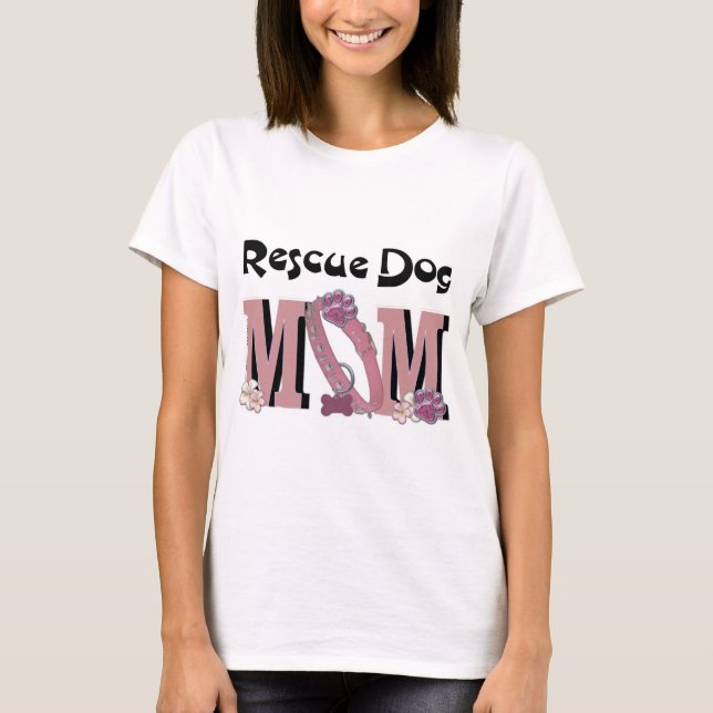 Camiseta MAMÃ do cão do salvamento (Frente)