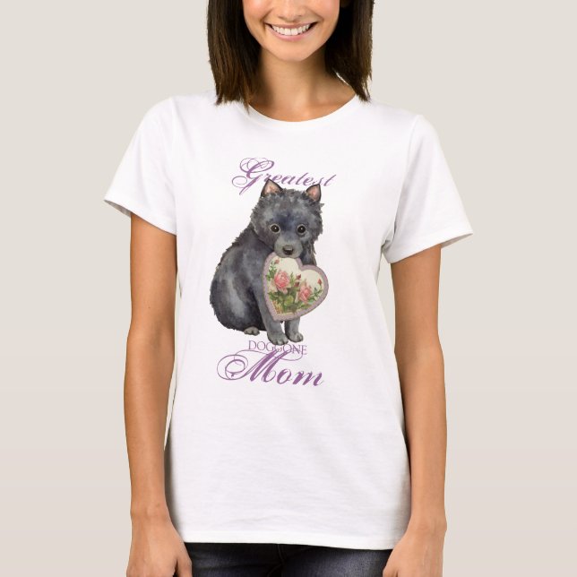 Camiseta Mamã do coração do Schipperke (Frente)