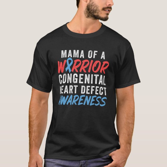 Camiseta Mamã do Guerreiro Congenital Defeito Cardíaco Sens (Frente)