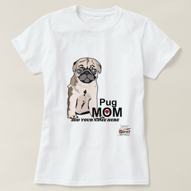 Camiseta MAMÃ do Pug (Frente do Design)