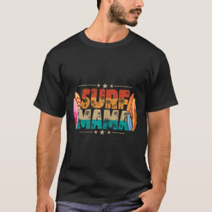 Camiseta Mama do Surfista Mamãe do Verão Vibrações da Praia