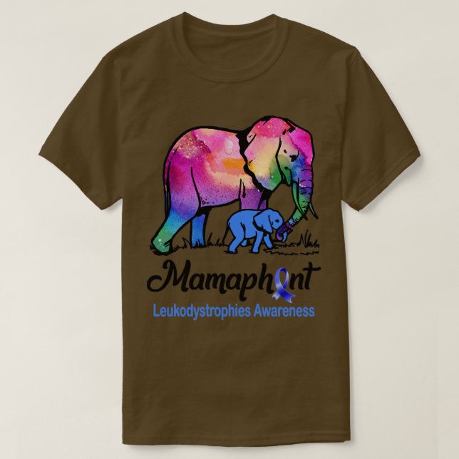 Camiseta Mama Elephant Mamaphant Leukodystrophies Sensibenc (Frente do Design)