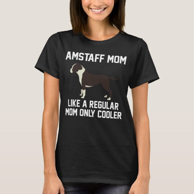 Camiseta Mamã engraçada de Amstaff (Frente)