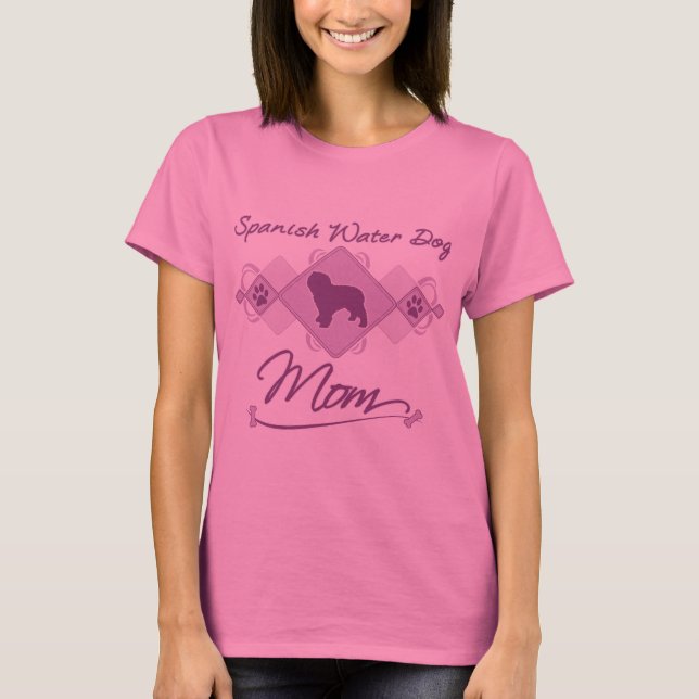 Camiseta Mamã espanhola do cão de água (Frente)