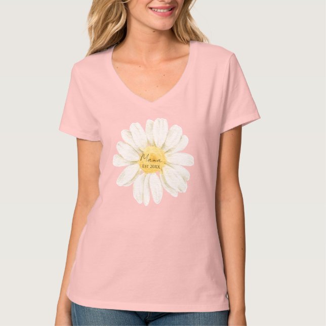 Camiseta Mama Est - Decote em V Daisy (Frente)