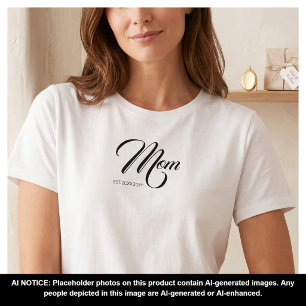 Camiseta Mama Estabelecida Ano Novo Personalizado