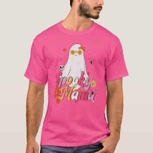 Camiseta Mama Fantasma Assustador Fofo Para o Halloween Hom