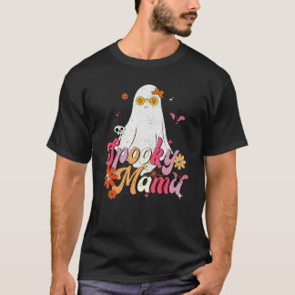 Camiseta Mama Fantasma Assustador Fofo Para o Halloween Hom