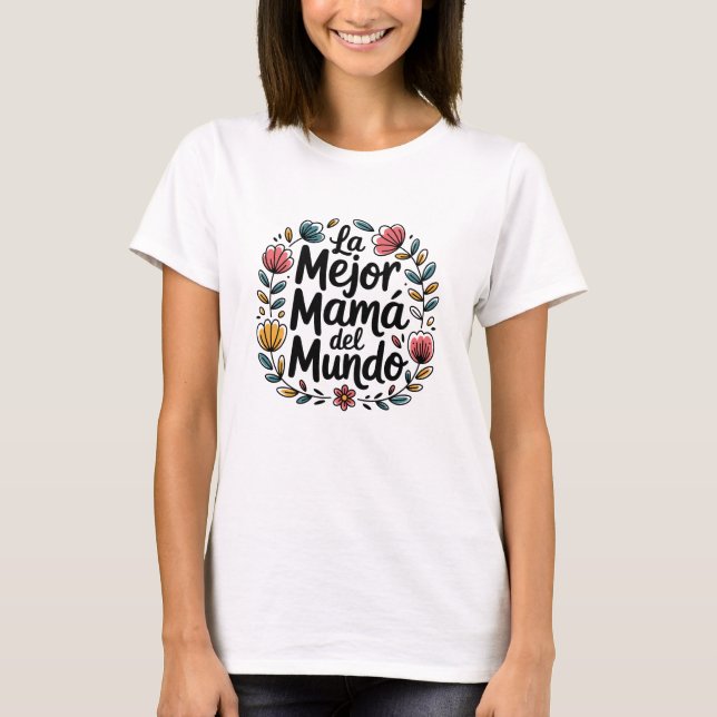 Camiseta Mama Floral Vintage Retro (Frente)