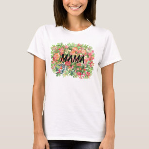 Camiseta MAMA, Flores,