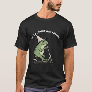 Camiseta Mama Frog Off to Commit Mom Foolery Scooter Gift
