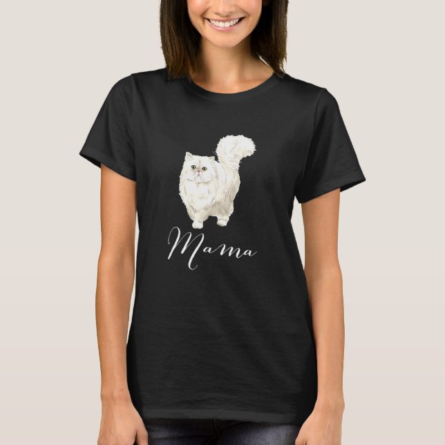 Camiseta Mamã Gata Persa Mãe Gata Mãe Gata Presente Mamãe G (Frente)