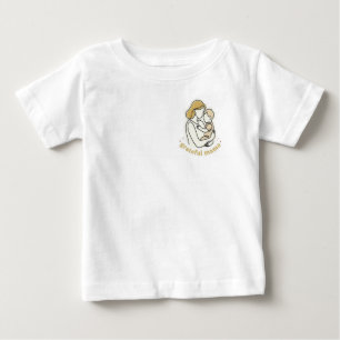 Camiseta Mama Grata Arte de Linha Minimalista Mãe e Bebê