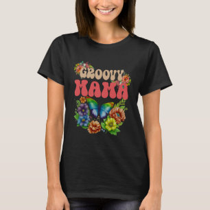 Camiseta Mama Groovy Floral, Dia das Mães Retro