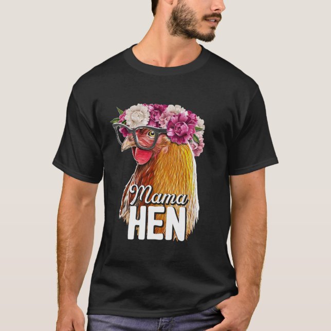 Camiseta Mama Hen Floral Rhode Island Red Chicken Gi (Frente)