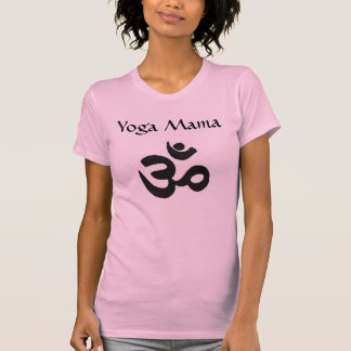Camiseta Mama Hinduísmo Cor-de-rosa Raglan Curto da ioga