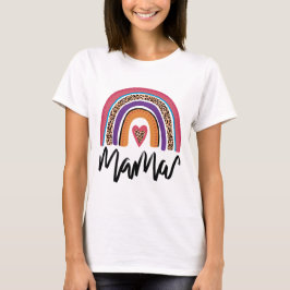 Camiseta Mama Leopard Rainbow