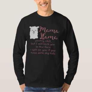 Camiseta Mama Lhama Vida de Mãe Não mexa com meus filhos