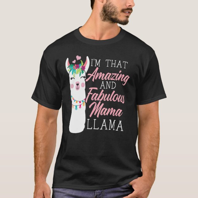 Camiseta Mama Llama Alpaca Animal Llama Mãe (Frente)