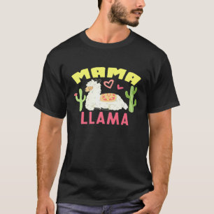 Camiseta Mama Llama Com Corações e Cacto Premium