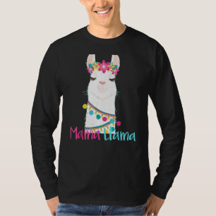 Camiseta Mama Llama Dia de as mães Para As Mulheres Mãe Amo