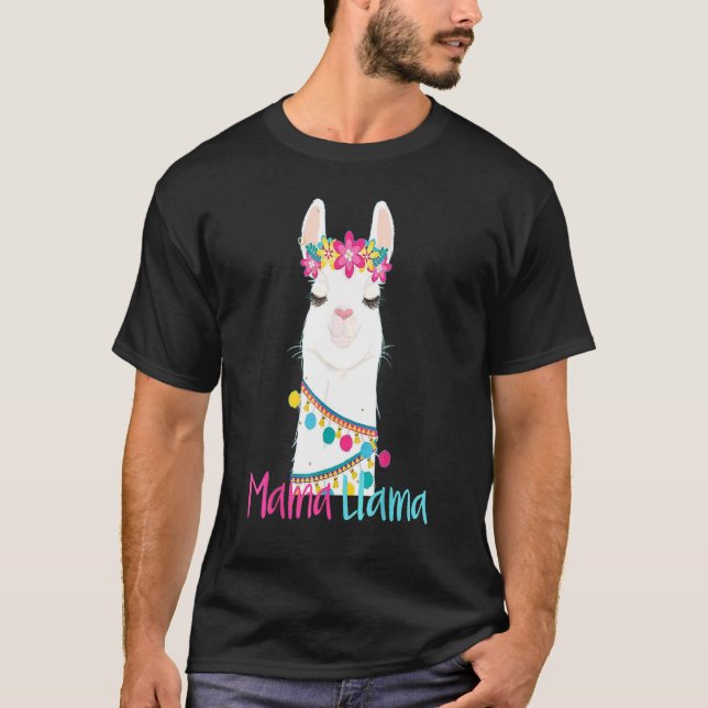Camiseta Mama Llama Dia de as mães Para Mulheres Mãe Amor L (Frente)