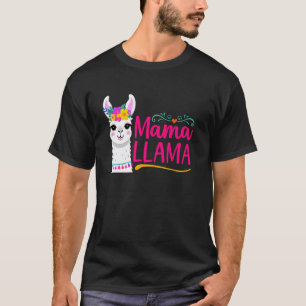 Camiseta Mama Llama Fofo Floral Engraçado Dia das Mães