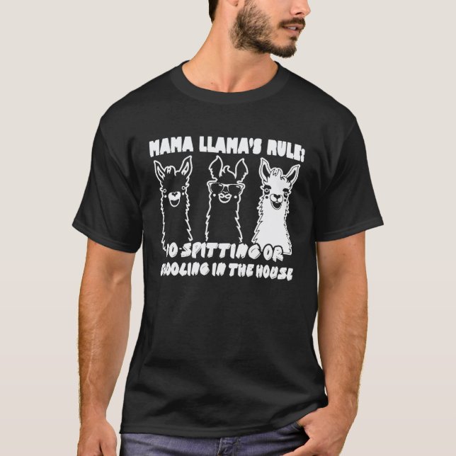 Camiseta Mama Llamas Regra  Animal E Llama (Frente)