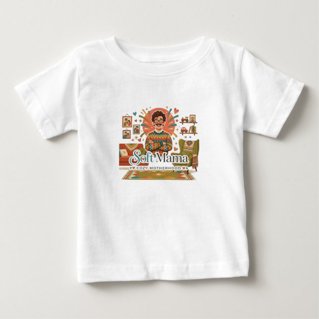 Camiseta Mama Macia Maternidade Aconchegante Ilustração de  (Frente)