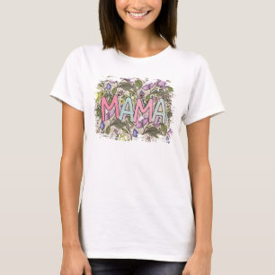 Camiseta mamã mãe retro presente de flor para mãe