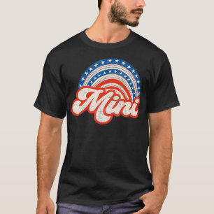 Camiseta Mama Mini 4 de julho EUA Bandeira Rainbow Mãe Daug