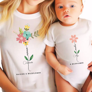 Camiseta Mama mini correspondente ao Wildflower Personaliza