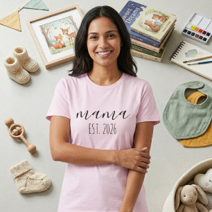 Camiseta Mama Minimalista Lilás Ano de Est Design