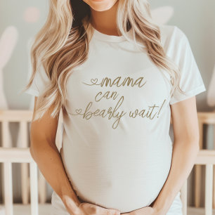 Camiseta Mama minimalista pode esperar Chá de fraldas cardí