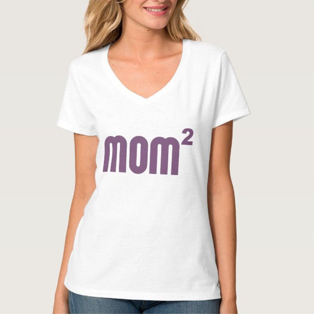 Camiseta Mamã Mom2 esquadrada exponencial (Frente)