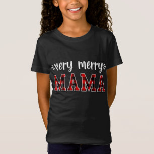 Camiseta Mama muito feliz, doce pijama da família de Natal
