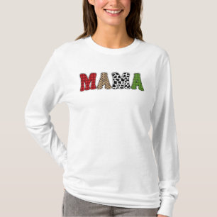 Camiseta Mama Natal Xadrez Desenho