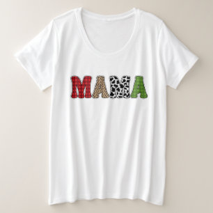 Camiseta Mama Natal Xadrez Desenho