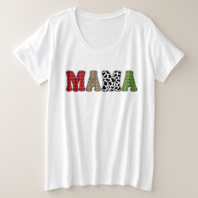 Camiseta Mama Natal Xadrez Desenho (Frente do Design)