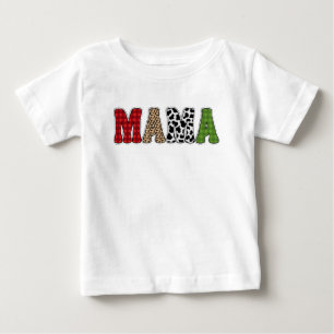 Camiseta Mama Natal Xadrez Desenho Padrão