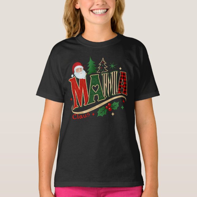 Camiseta Mama Noel, Mãe do Natal (Frente)