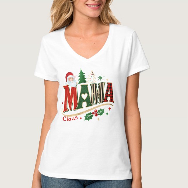 Camiseta Mama Noel, Mãe do Natal (Frente)