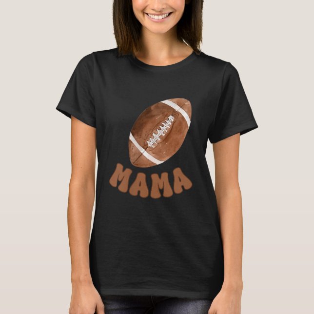 Camiseta Mama Of The 1 Year Old Football First Birthday Boy (Frente)
