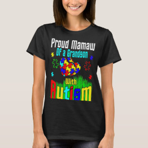 Camiseta Mamã Orgulhosa De Um Avô Com Autismo