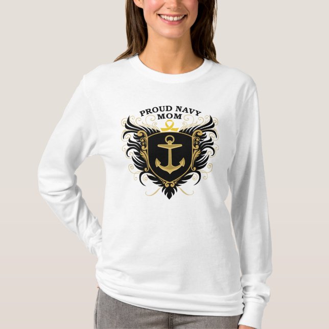 Camiseta Mamã orgulhosa do marinho (Frente)