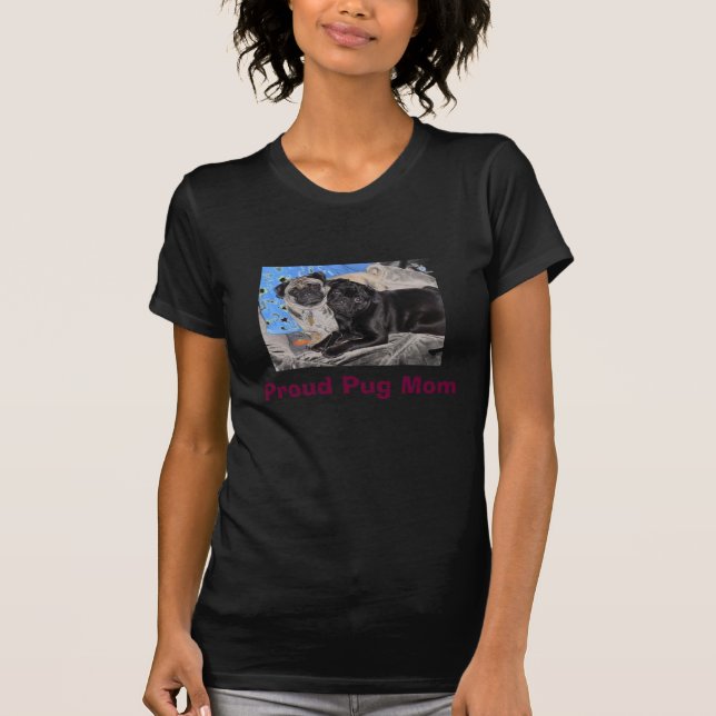 Camiseta Mamã orgulhosa do Pug (Frente)